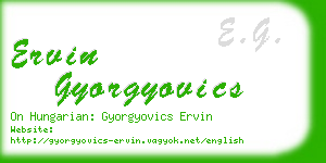 ervin gyorgyovics business card